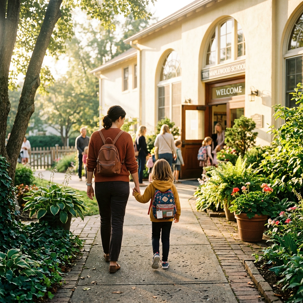 Parent and child walking together